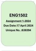 ENG1501 & ENG1502 ASSIGNMENT 1 2024 