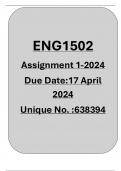 ENG1502 ASSIGNMENT 1 2024 ANSWERS