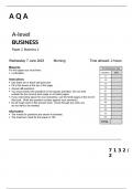 A Q A  A-level BUSINESS Paper 2 Business 2 QUESTION PAPER JUNE 2023