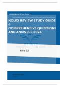 NCLEX Review Study Guide 6 Comprehensive Questions with Answers 100% Accuracy |Updated 2024