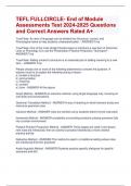 TEFL FULLCIRCLE- End of Module  Assessments Test 2024-2025 Questions  and Correct Answers Rated A+