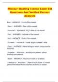 Missouri Boating license Exam Set  Questions And Verified Correct  Answers