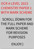 A LEVEL 2023 OCR CHEMISTRY QUESTION PAPER 1,2 AND 3 