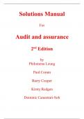 Solutions Manual For Audit and Assurance 2nd Edition By Philomena Leung, Paul Coram, Barry Cooper, Kirsty Redgen, Dominic Canestrari-Soh (All Chapters, 100% Original Verified, A+ Grade) 
