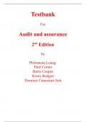 Test Bank For Audit and Assurance 2nd Edition By Philomena Leung, Paul Coram, Barry Cooper, Kirsty Redgen, Dominic Canestrari-Soh (All Chapters, 100% Original Verified, A+ Grade) 