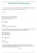NR 291  (Latest 2024 / 2025) Quiz 1 Pharmacology I  Questions & Answers with rationales 
