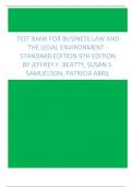 Test Bank for Business Law and the Legal Environment - Standard Edition 9th Edition by Jeffrey F. Beatty, Susan S. Samuelson, Patricia Abril