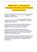 NBCE Part II - Chiropractic  Principles Questions And Revised  Correct Answers