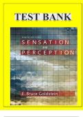 Test Bank for Sensation and Perception 9th Edition by E. Bruce Goldstein, Chapter 1-15 ISBN 9781133958499 Complete Guide.