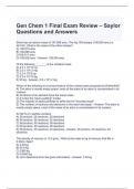 Gen Chem 1 Final Exam Review – Saylor Questions and Answers 2024