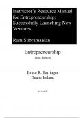 Solution Manual For Entrepreneurship Successfully Launching New Ventures, 6th Edition by Bruce R. Barringer, R Duane Ireland Chapter 1-15