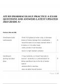 ATI RN PHARMACOLOGY PRACTICE A EXAM QUESTIONS AND ANSWERS LATEST UPDATED 2024 GRADE A+.