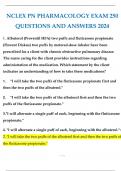 NCLEX PN PHARMACOLOGY EXAM 250 QUESTIONS AND ANSWERS 2024_