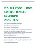 NR 508 Week 1 100% CORRECT REVISED  SOLUTIONS  2023//2024