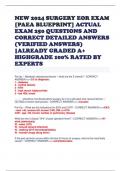NEW 2024 SURGERY EOR EXAM [PAEA BLUEPRINT] ACTUAL EXAM 250 QUESTIONS AND CORRECT DETAILED ANSWERS (VERIFIED ANSWERS) |ALREADY GRADED A+ HIGHGRADE 100% RATED BY EXPERTS 