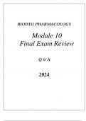 BIOD351 PHARMACOLOGY MODULE 10 DOSING CALCULATIONS FINAL EXAM REVIEW Q & A