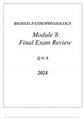 BIOD331 PATHOPHYSIOLOGY MODULE 8 RENAL DISORDERS FINAL EXAM REVIEW Q & A 2024.