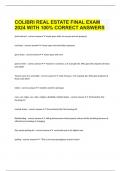  COLIBRI REAL ESTATE FINAL EXAM 2024 WITH 100% CORRECT ANSWERS
