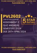 MOST ACCURATE ANSWERS FOR PVL2602 Law of Succession Assignment 2 Quiz Answers. Due26th of April 2024. PLUS EXAM PACK INCLUDED!  