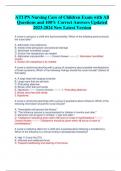 ATI PN Nursing Care of Children Exam with All  Questions and 100% Correct Answers Updated  2023-2024 New Latest Version