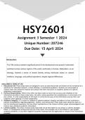 HSY2601 Assignment 3 (ANSWERS) Semester 1 2024 - DISTINCTION GUARANTEED