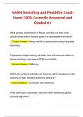 NASM Stretching and Flexibility Coach Exam|100% Correctly Answered and Graded A+