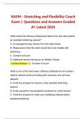 NASM - Stretching and Flexibility Coach Exam | Questions and Answers Graded A+ Latest 2024