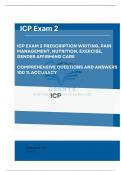 ICP Exam 2 Prescription Writing, Pain Management, Nutrition, Exercise, Gender Affirming Care Questions with Answers 100% Accuracy |Updated 2024