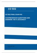 CO 502 Final Exam MC Comprehensive Questions with Answers 100% Accuracy | Updated 2024| The founder of rational emotive behavior therapy is:....
