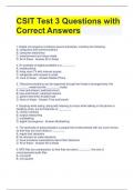 CSIT Test 3 Questions with  Correct Answer