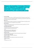 History Exemption: Georgia History, KSU GA History Exemption test, GA HISTORY EXEMPTION EXAM QUESTIONS AND ANSWERS 2024
