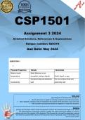 CSP1501 Assignment 3 (COMPLETE ANSWERS) 2024 (629379)