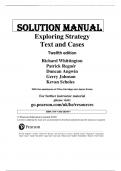 Solution Manual for Exploring Strategy Text And Cases 12th Edition, Gerry Johnson,9781292282459; Richard Whittington