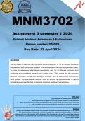 MNM3702 Assignment 3 (COMPLETE ANSWERS) Semester 1 2024 (576583) - DUE 22 April 2024