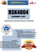 RSK4804 Assignment 1 (COMPLETE ANSWERS) 2024 (546485) - DUE 26 April 2024