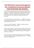 PGA PGM LEVEL 2 Executive Management  Test - Introduction to Consumer Behavior EXAM QUESTIONS AND ANSWERS.