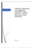 LSP1501 Assignment 2 (COMPLETE ANSWERS) 2024 (184257) - DUE 27 May 2024 ;100% TRUSTED workings, explanations and solutions.