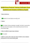 NASM Group Personal Training Certification Exam Questions and Answers (2024 / 2025) (Verified Answers)