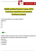 2024 NASM Certified Personal Trainer Final Exam Questions and Answers (2024 / 2025) (Verified Answers)