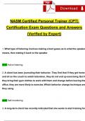 NASM Certified Personal Trainer (CPT) Certification Final Exam Questions and Answers (2024 / 2025) (Verified Answers)