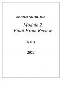 BIOD121 ESSENTIALS IN NUTRITION MODULE 2 FINAL EXAM REVIEW Q & A 2024