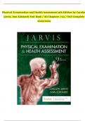 PHYSICAL EXAMINATION AND HEALTH ASSESSMENT 9th EDITION TEST BANK (JARVIS, 2024) ALL CHAPTERS 1 - 32 