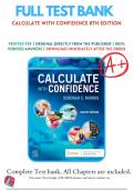 Test Bank Calculate with Confidence Test Bank Calculate with Confidence 7th Edition by Deborah C. Morris Chapter 1-25|Complete Guide A+by Deborah C. Morris Chapter 1-25|Complete Guide A+