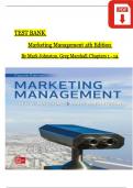 TEST BANK For Marketing Management, 4th Edition By Mark Johnston Greg Marshall, Verified Chapter's 1 - 14, Complete Newest Version