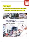 Foundations of Financial Management, 18th Edition TEST BANK by Stanley Block, Geoffrey Hirt, Verified Chapter's 1 - 21, Complete Newest Version