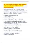 AP Calculus BC All of the theorems and rules you will need to know for the Calculus BC test.