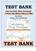 TEST BANK FOR CALCULATING DRUG DOSAGES: A PATIENT-SAFE APPROACH TO NURSING AND MATH 2ND EDITION BY SANDRA LUZ MARTINEZ DE CASTILLO AND MARYANNE WERNER-MCCULLOUGH