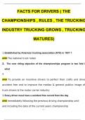 FACTS FOR DRIVERS ( THE CHAMPIONSHIPS , RULES , THE TRUCKING INDUSTRY TRUCKING GROWS , TRUCKING MATURES)