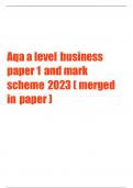 AQA A-Level Business Paper 1 AND Mark Scheme 2023 (MERGED TOGETHER IN FILE)