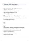 Maternal Child Final Exam Questions  And Answers 